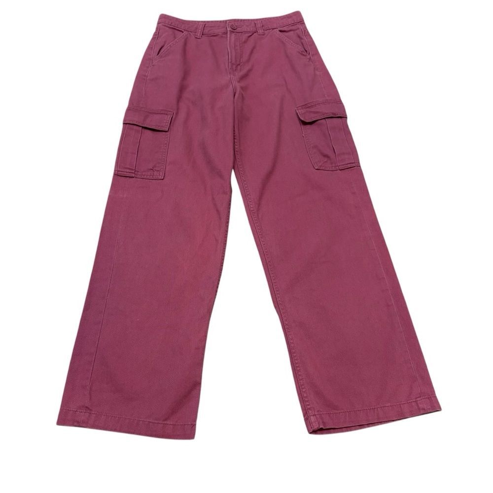 Divided H&M Red Cargo Wide Leg Jean Size 6 FLAW